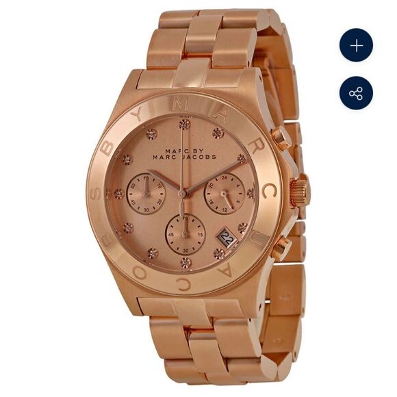 Marc by Marc Jacobs BLADE CHRONOGRAPH ROSE DIAL LADIES WATCH MBM3102 - Picture 1 of 3